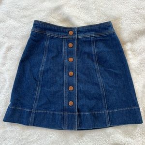 MADEWELL | WOMEN’S DENIM BUTTON UP SKIRT | SIZE 00